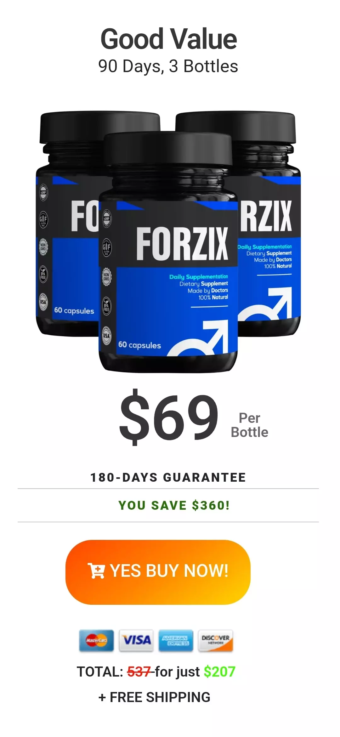 Forzix™ 3 bottles pricing